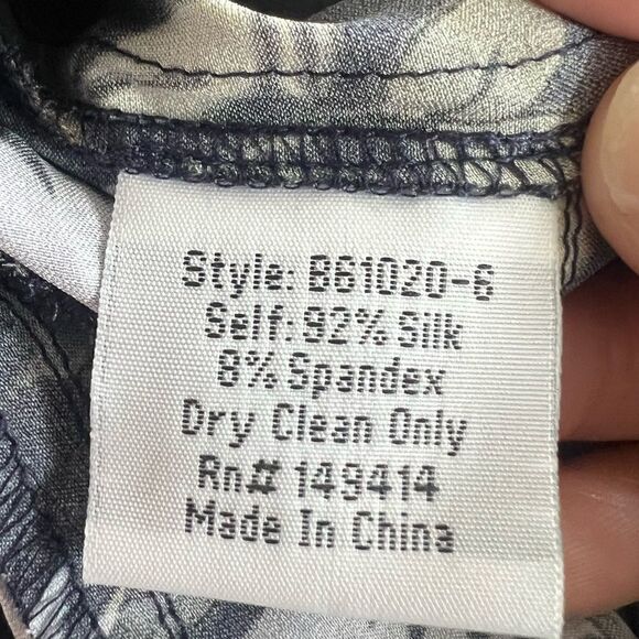 Johnny Was Biya Navy Blue Multi Silk Floral Wide Leg Cargo Chiome Pants Small - Picture 13 of 13